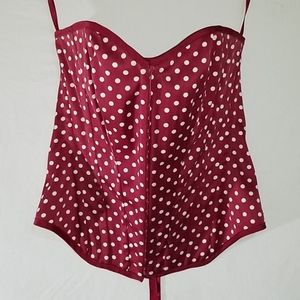 Charlotte Russe Corset Red with White Polka Dots